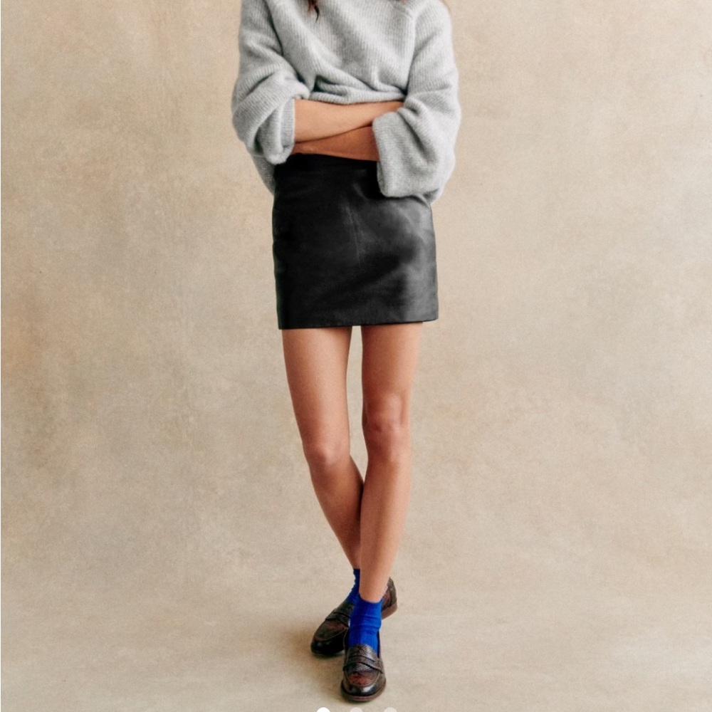 Sezane Harlow leather mini skirt - Like New